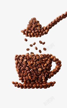 抽象咖啡创意咖啡豆高清图片