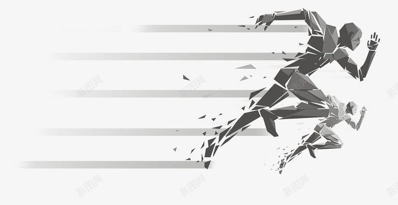 奔跑的抽象人物png免抠素材_新图网 https://ixintu.com 奔跑吧 奔跑的人 抽象人物 矢量素材 跑步