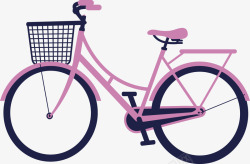 粉红色共享单车矢量图素材