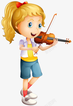 乐师拉小提琴的女孩高清图片