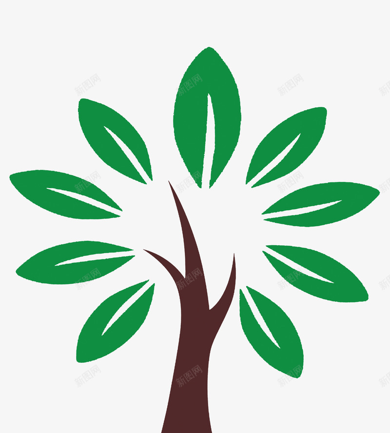 卡通绿色树psd免抠素材_新图网 https://ixintu.com 优雅 免扣素材 卡通绿色树 广告设计 树形图 简约