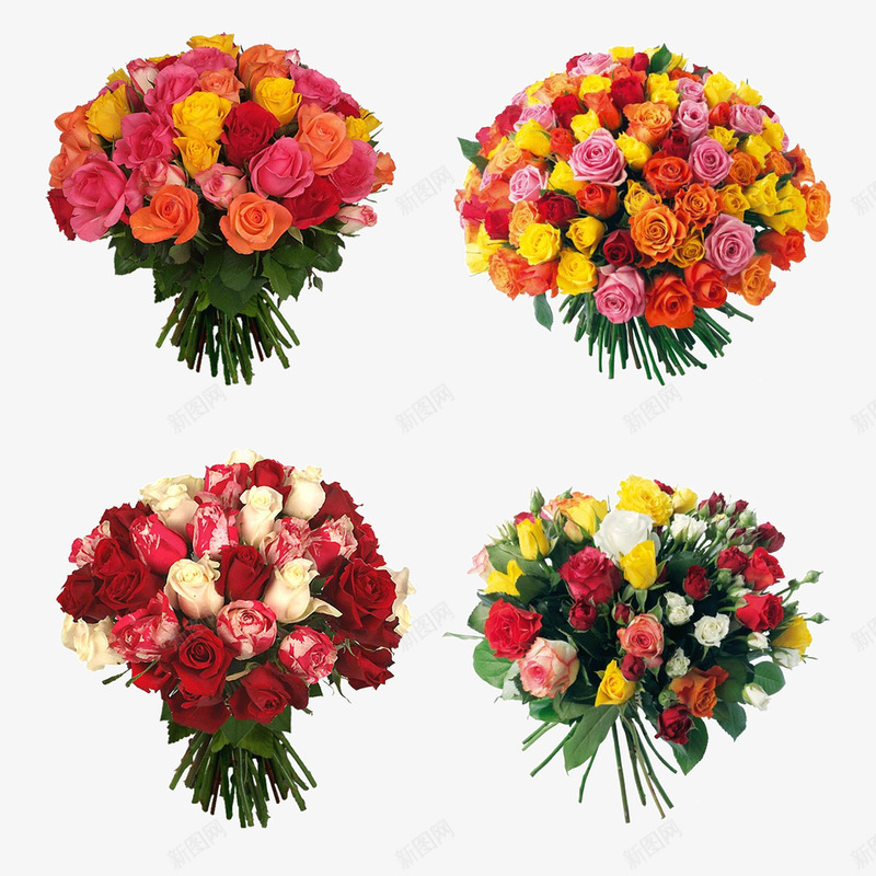 玫瑰花束png免抠素材_新图网 https://ixintu.com 七夕 情人节 浪漫 粉玫瑰 粉色 红色 花朵 花束 鲜花