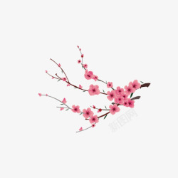 春节粉色梅花装饰素材