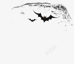 黑白蝙蝠液体边框高清图片