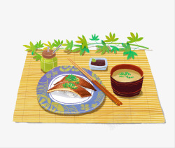 日本料理手绘插图素材