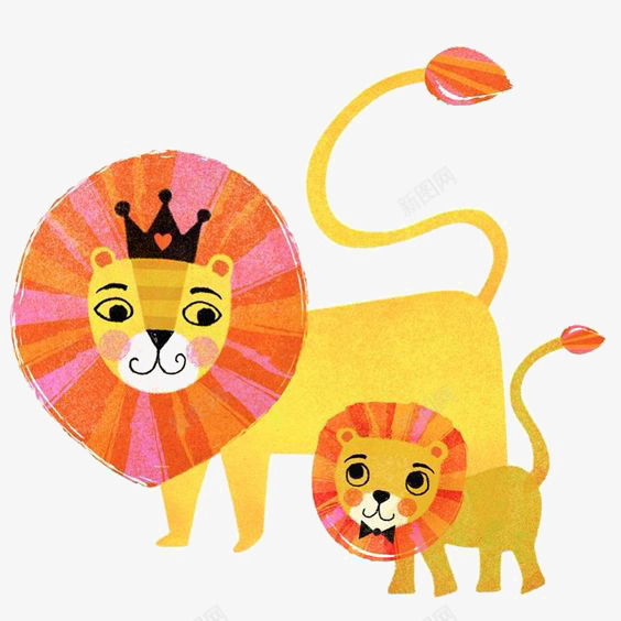 卡通狮子png免抠素材_新图网 https://ixintu.com 亲子 儿童绘本 动物插画 抽象狮子 狮子