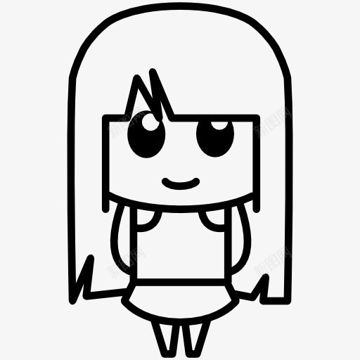 动漫女孩长发图标png_新图网 https://ixintu.com 人 动画 日本 漫画 漫画femenine