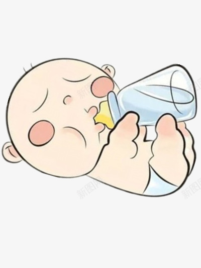 喝水的小孩png免抠素材_新图网 https://ixintu.com 可爱 婴儿 粉红 闭眼