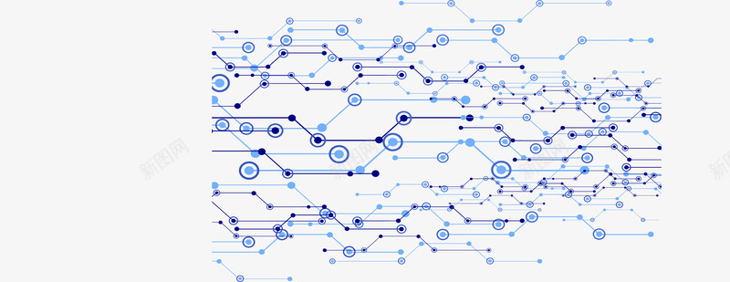 蓝色节点科技背景png免抠素材_新图网 https://ixintu.com 抽象背景 矢量素材 科技背景 网络结构 节点