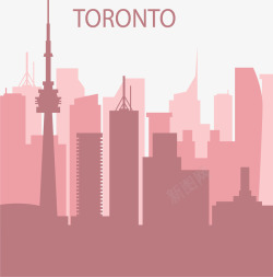 粉红多伦多粉红色多伦多城市矢量图高清图片