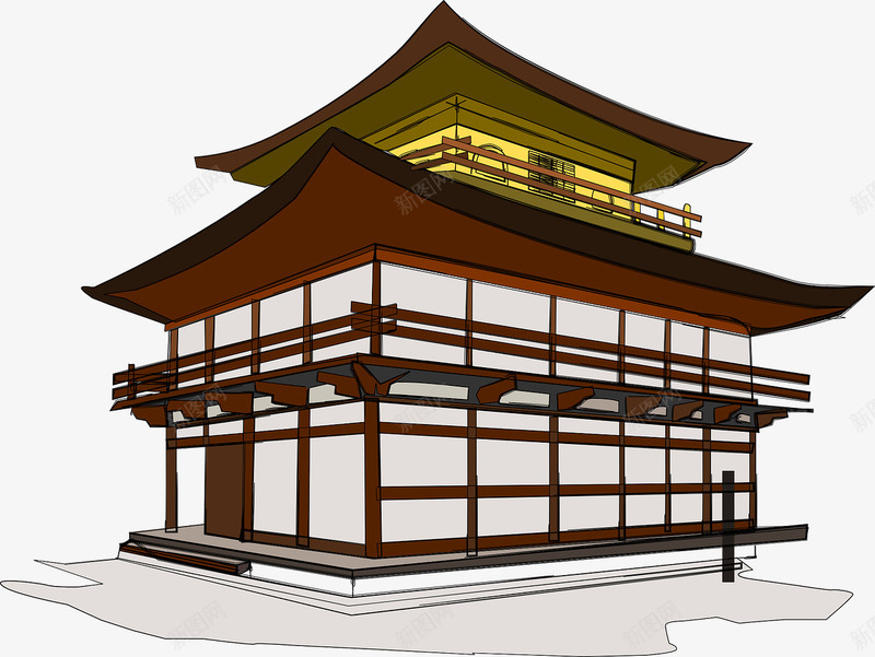 日本寺庙png免抠素材_新图网 https://ixintu.com 仿古 佛寺 建筑 日本 特色