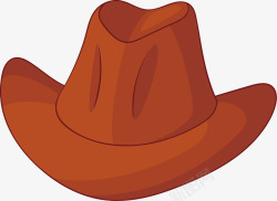 褐色帽子褐色牛仔帽矢量图高清图片