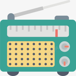 听广播绿色的收音机矢量图高清图片