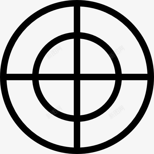 十字图标png_新图网 https://ixintu.com 交叉 准星 十字形 圆 圆形目标 对象 抽象的图标集 接口 目标 黑色准星