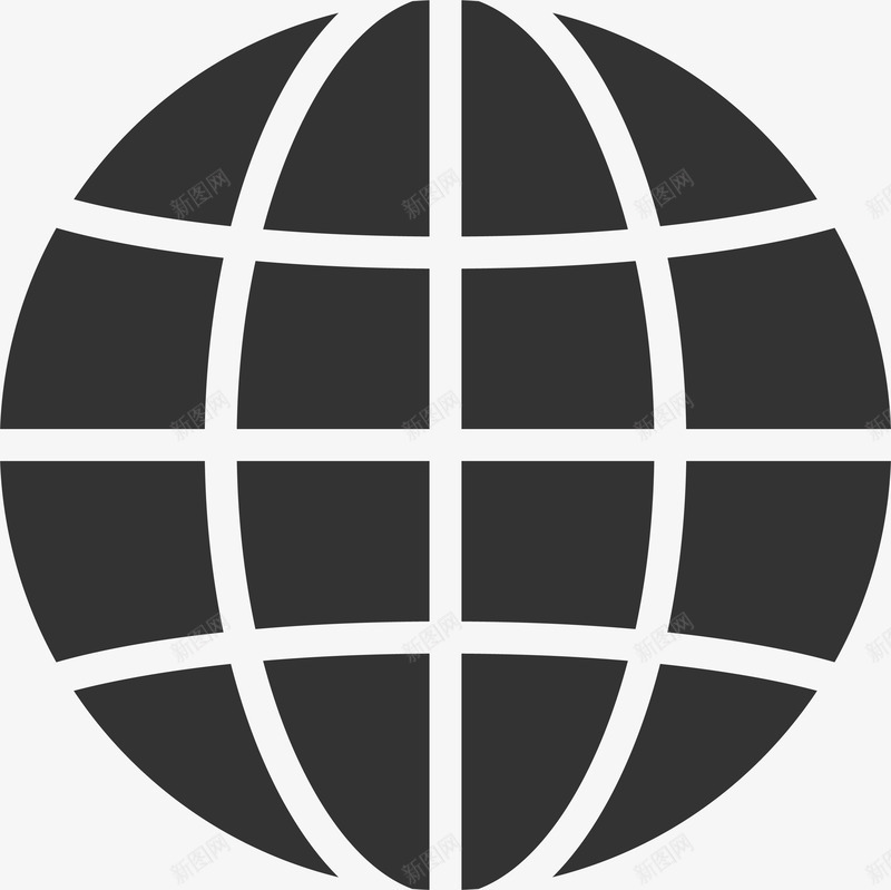 黑色抽象地球图标png_新图网 https://ixintu.com 地球 抽象地球 简约地球 线条 黑色 黑色地球