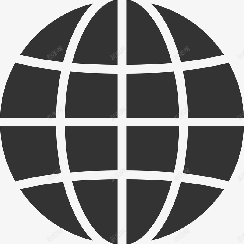 黑色抽象地球图标png_新图网 https://ixintu.com 地球 抽象地球 简约地球 线条 黑色 黑色地球