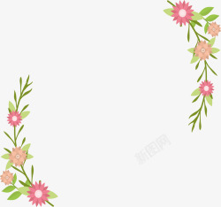 粉红野花粉色碎花边框高清图片