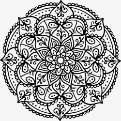 曼陀罗手绘手绘曼陀罗对称花纹高清图片