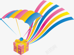 彩色条纹降落伞彩带素材