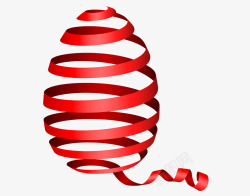 抽象彩蛋抽象炫酷红色丝带彩蛋矢量图高清图片