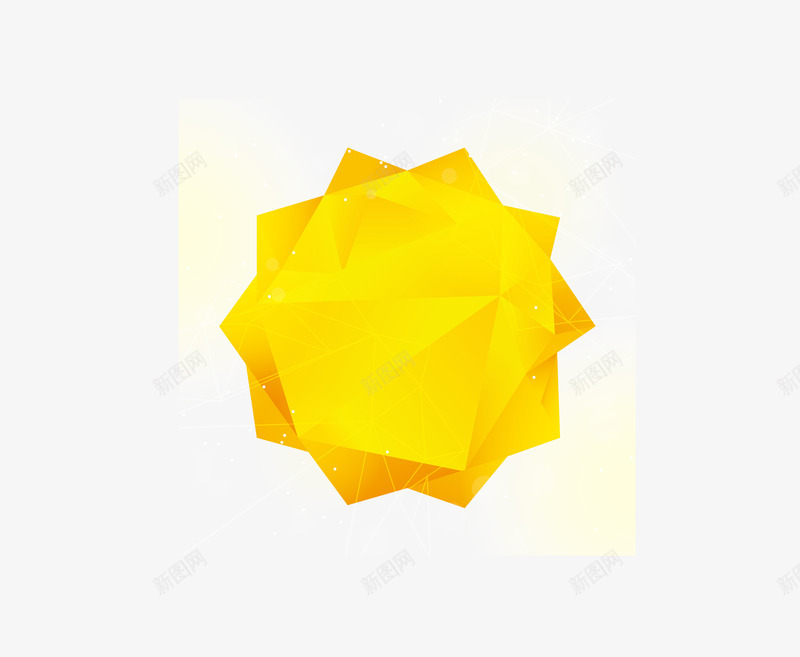 抽象几何体太阳背景png免抠素材_新图网 https://ixintu.com 几何体 太阳 抽象 金色