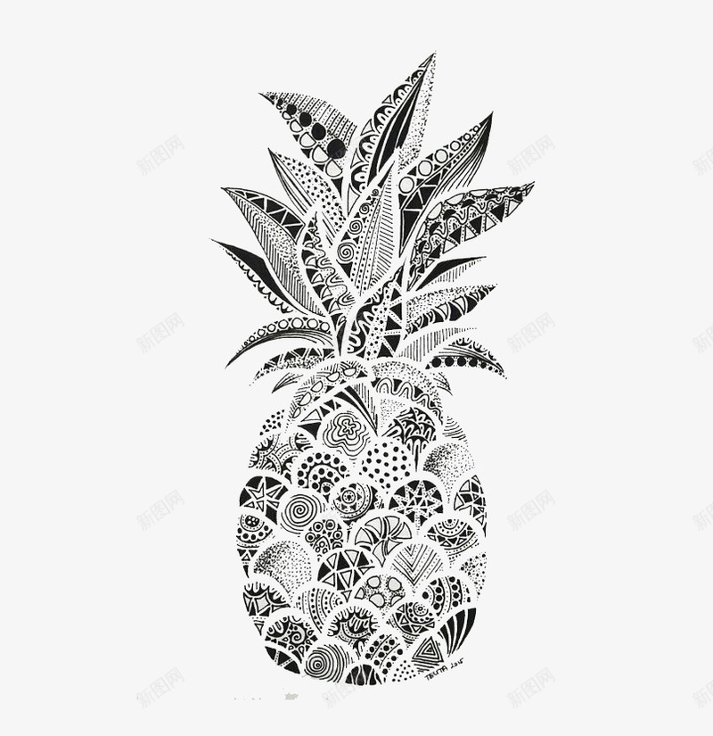 菠萝个性png免抠素材_新图网 https://ixintu.com 个性 元素 图案 平面 广告 抽象 素材 菠萝
