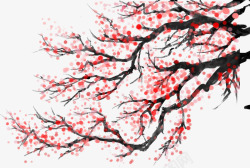 手绘中国风梅花装饰图案素材