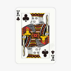 矢量国王头像梅花国王扑克牌高清图片
