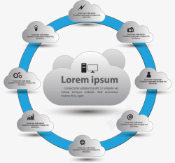 闪电LOGO科技云图标高清图片