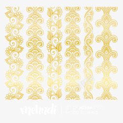 古典植物金色花纹底纹素材