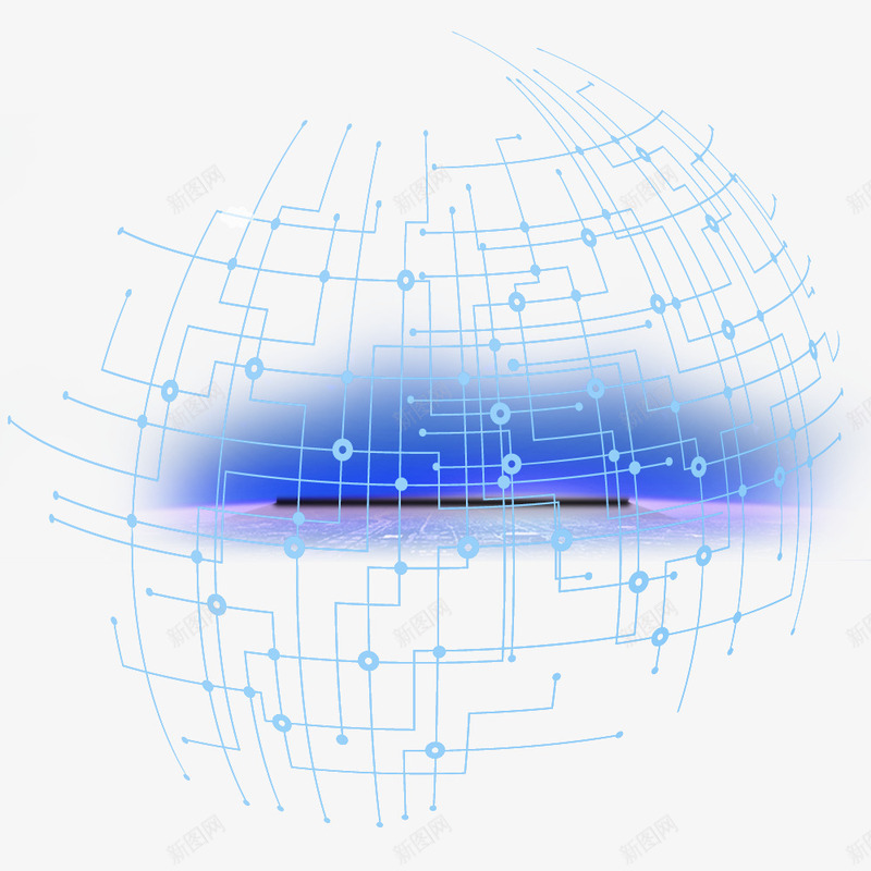 蓝色线条地球psd免抠素材_新图网 https://ixintu.com 地球 教育培训 蓝色线条 装饰图案
