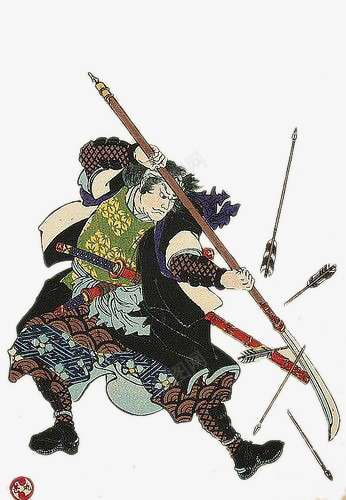 日本插画长刀武士png免抠素材_新图网 https://ixintu.com 卡通手绘 插画 日本 武士 长刀