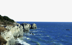 海石背景蓝色大海美景高清图片