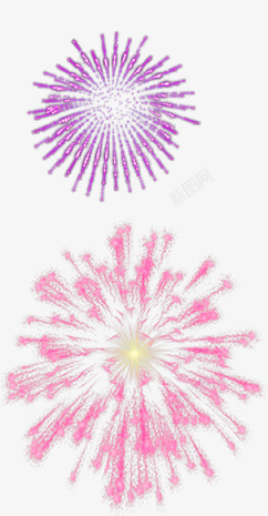 紫色粉色烟花素材