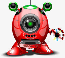 音乐机器人红色音乐机器人矢量图高清图片