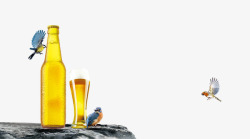啤酒小鸟石头啤酒节素材