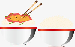 一碗小米锅碗盘子碗杯子矢量图高清图片
