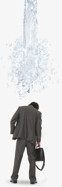 水花和商务男人素材