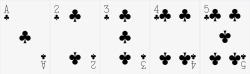 扑克纸牌梅花数字纸牌矢量图高清图片