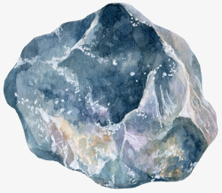 蓝色石子手绘蓝色的石头图高清图片
