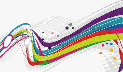 缤纷动感线条背景矢量图素材