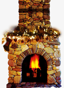 温暖的壁炉温暖石头壁炉高清图片