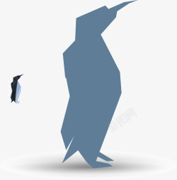 企鹅剪纸剪纸矢量图高清图片