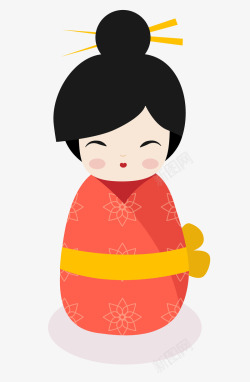 日本工艺卡通手绘可爱的日本娃娃高清图片