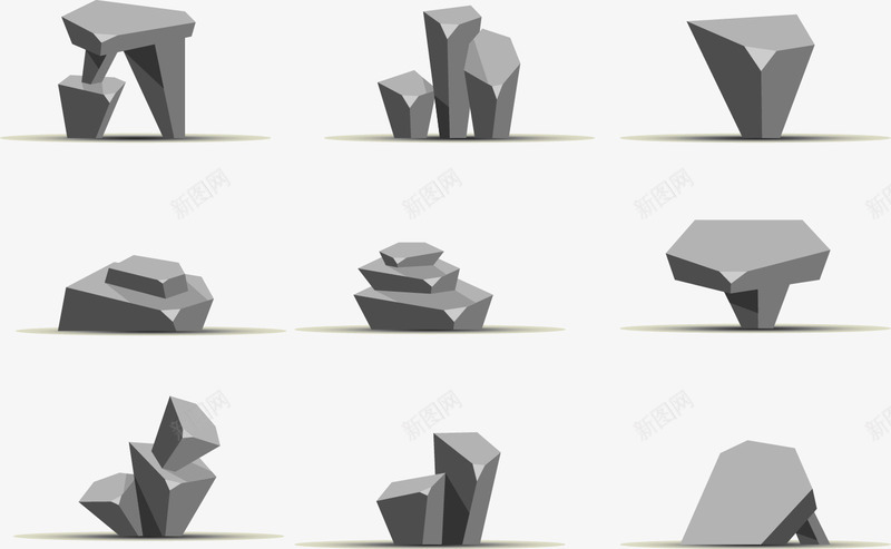 创意石头造型矢量图eps免抠素材_新图网 https://ixintu.com 创意石头图案 手绘石头 石头 石头造型矢量图 矢量图