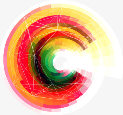 炫彩分子螺旋彩色抽象结构图高清图片