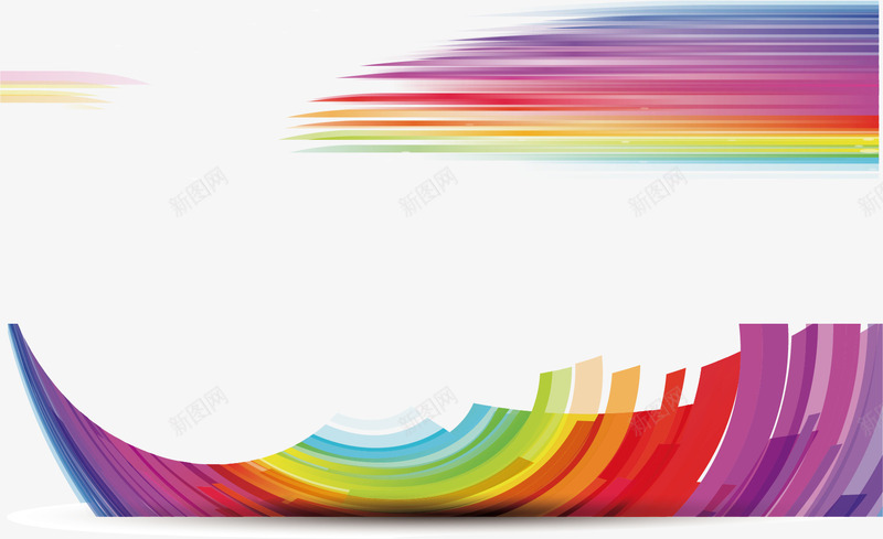 装饰图案海报背景彩虹色线条矢量图ai免抠素材_新图网 https://ixintu.com 彩虹色 海报背景 线条 装饰图案 矢量图