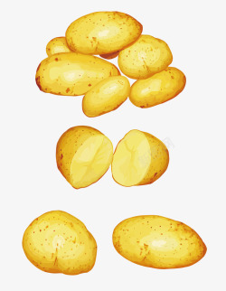 水彩薯条土豆矢量图高清图片
