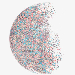 彩色粒子球体插画彩色粒子抽象球体矢量图高清图片