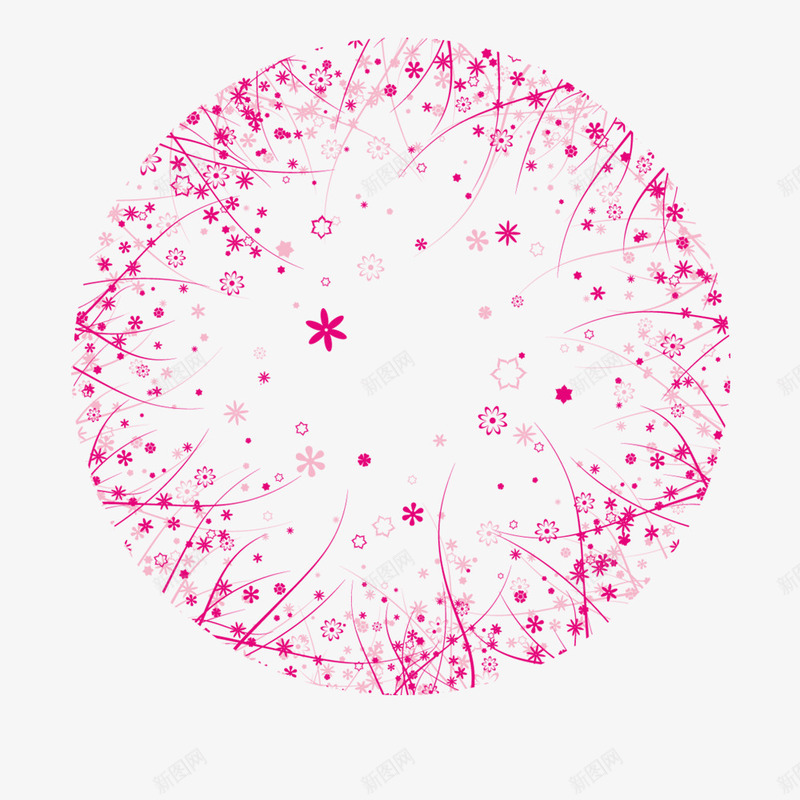 粉红色花组成的圆形装饰图png免抠素材_新图网 https://ixintu.com 圆形装饰图 粉红色 粉红色的花 背景矢量